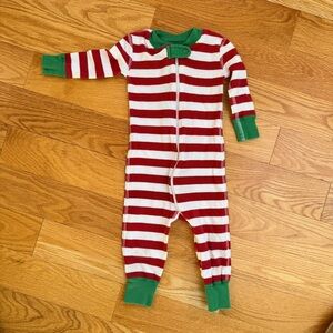 Hanna Andersson 70cm 6-12 mo Striped Christmas Holiday HannaJams Sleeper Pajama